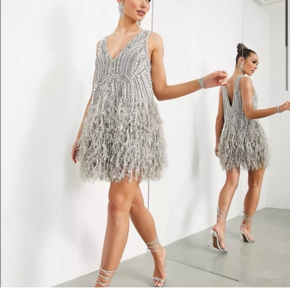 ASOS EDITION crystal and bead mini dress